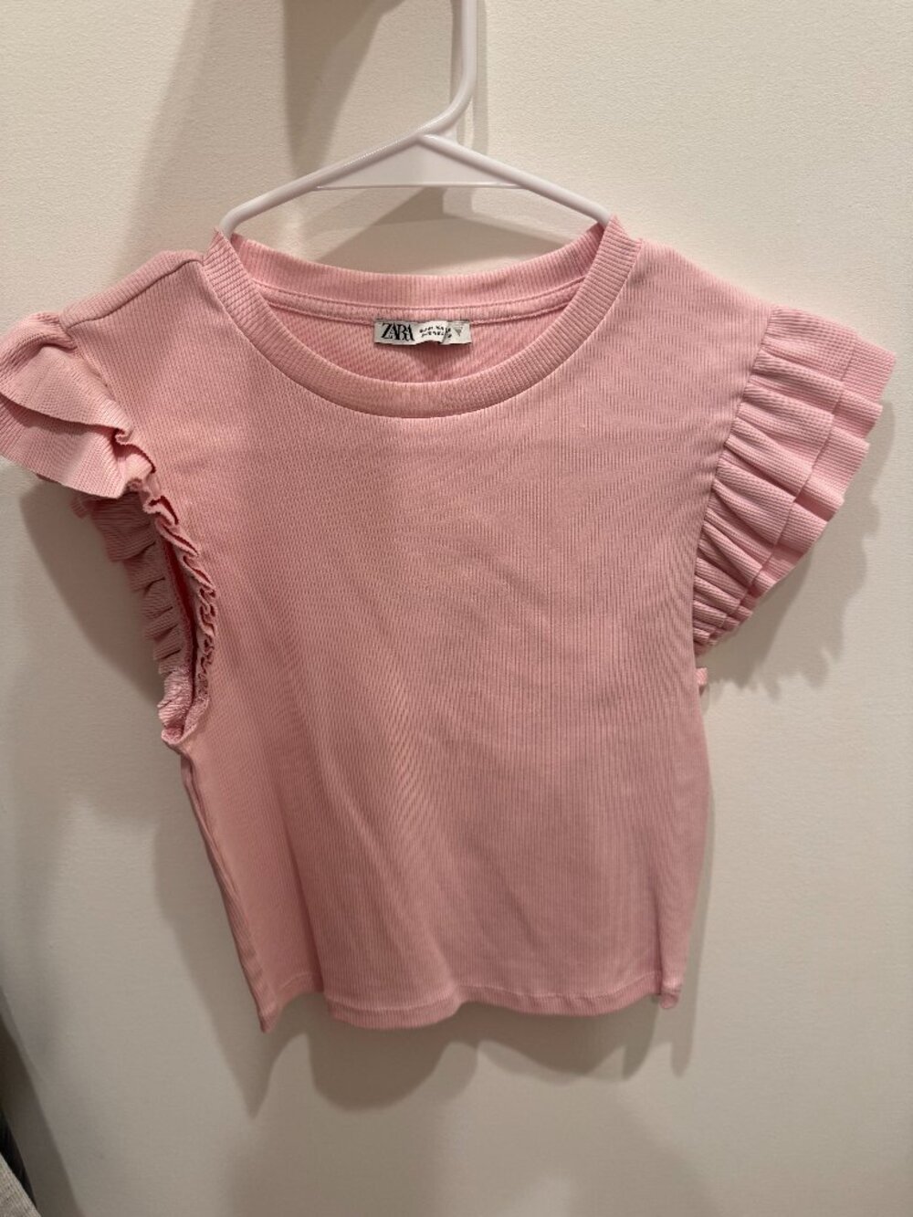 Pink ruffle zara top